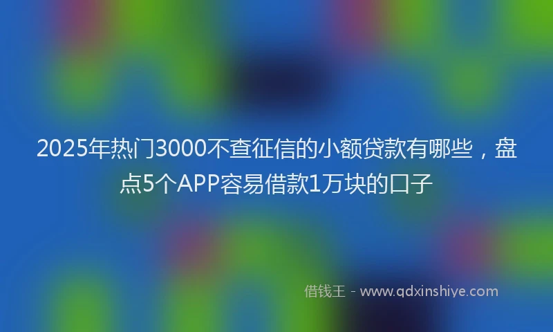 2025年热门3000不查征信的小额贷款有哪些，盘点5个APP容易借款1万块的口子