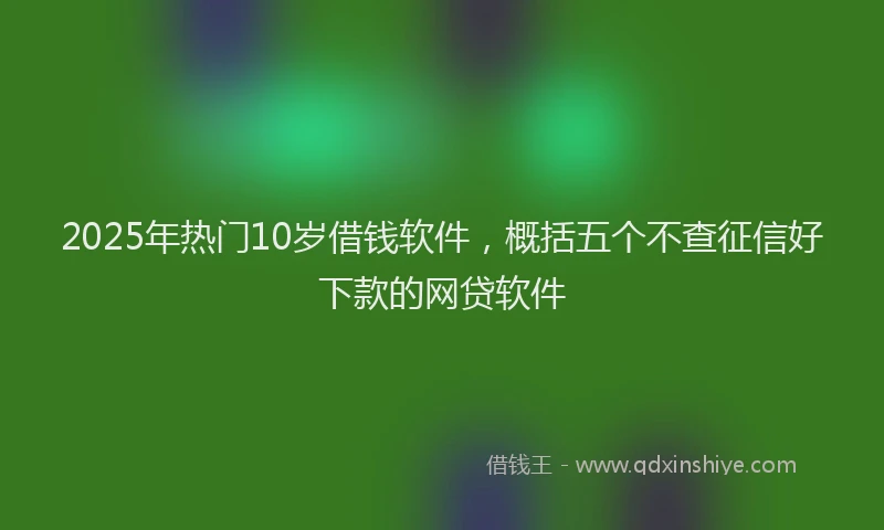 2025年热门10岁借钱软件，概括五个不查征信好下款的网贷软件
