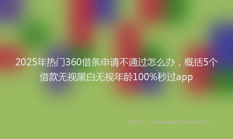 2025年热门360借条申请不通过怎么办，概括5个借款无视黑白无视年龄100%秒过app