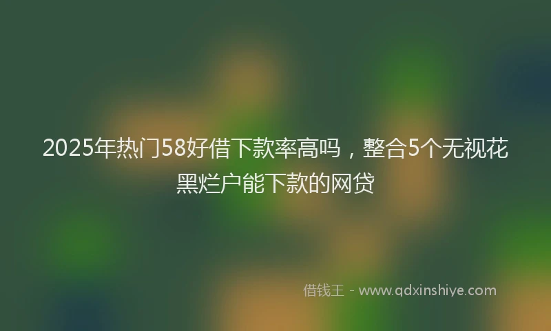 2025年热门58好借下款率高吗，整合5个无视花黑烂户能下款的网贷