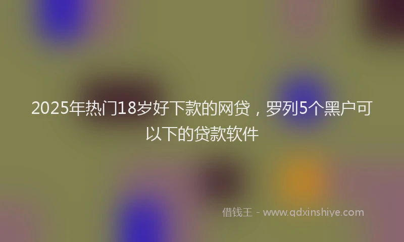 2025年热门18岁好下款的网贷，罗列5个黑户可以下的贷款软件
