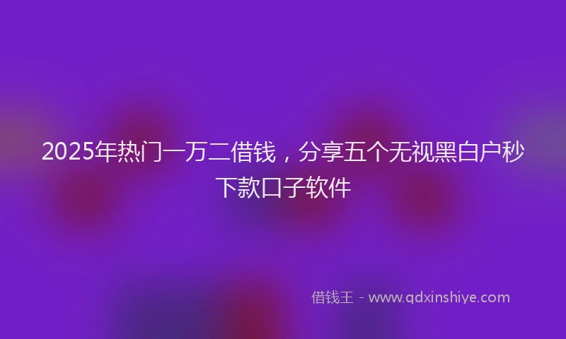 2025年热门一万二借钱，分享五个无视黑白户秒下款口子软件
