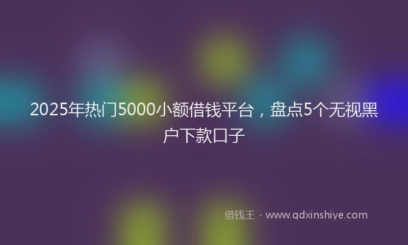 2025年热门5000小额借钱平台，盘点5个无视黑户下款口子