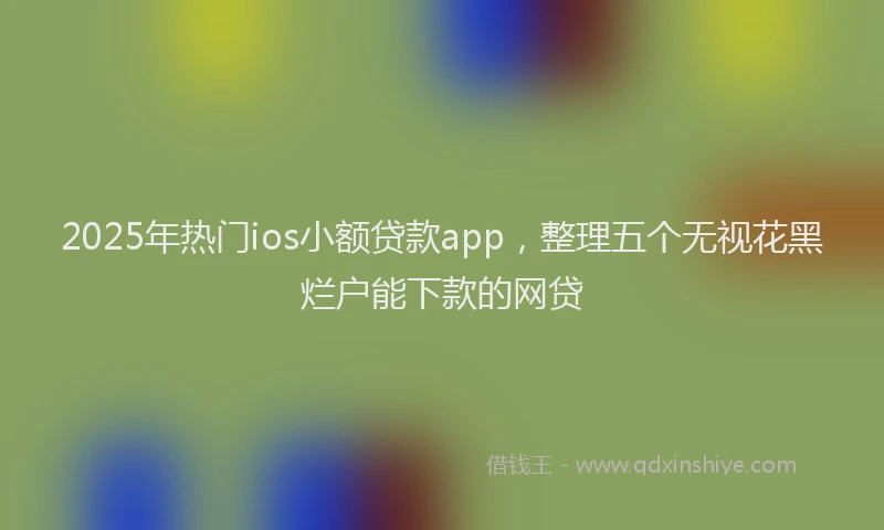 2025年热门ios小额贷款app，整理五个无视花黑烂户能下款的网贷