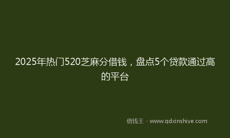2025年热门520芝麻分借钱，盘点5个贷款通过高的平台