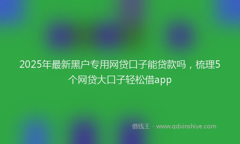 2025年最新黑户专用网贷口子能贷款吗，梳理5个网贷大口子轻松借app