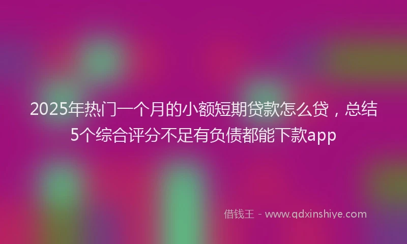 2025年热门一个月的小额短期贷款怎么贷，总结5个综合评分不足有负债都能下款app