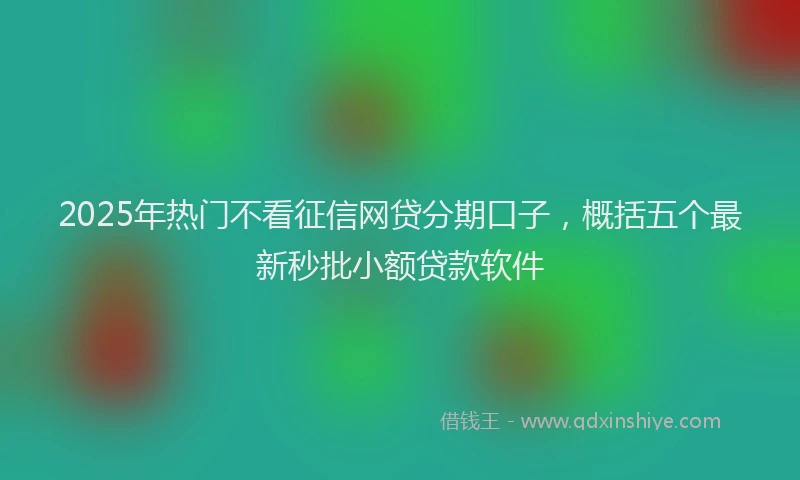 2025年热门不看征信网贷分期口子，概括五个最新秒批小额贷款软件