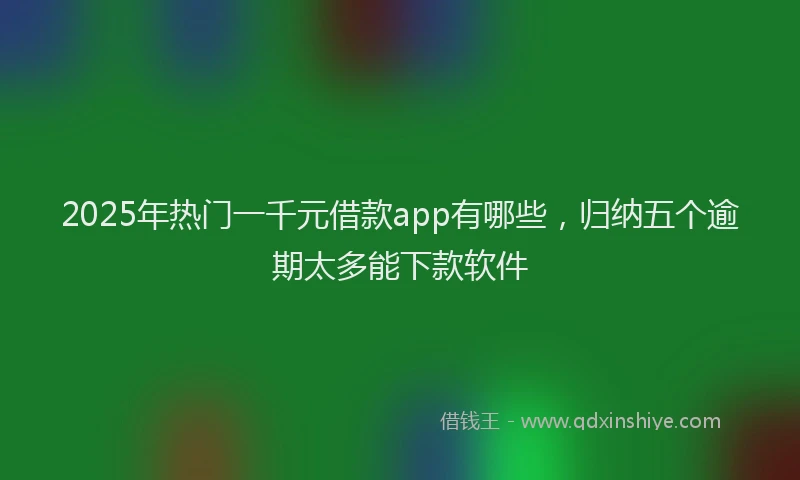 2025年热门一千元借款app有哪些，归纳五个逾期太多能下款软件