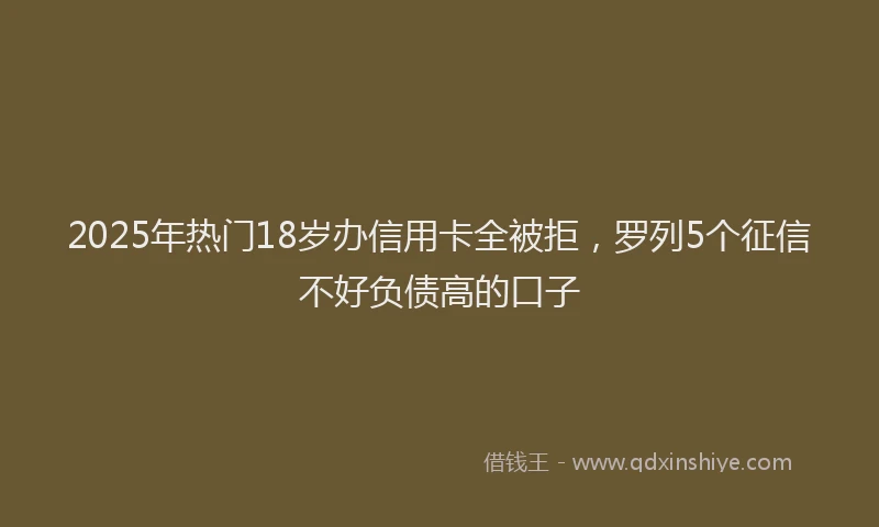 2025年热门18岁办信用卡全被拒，罗列5个征信不好负债高的口子