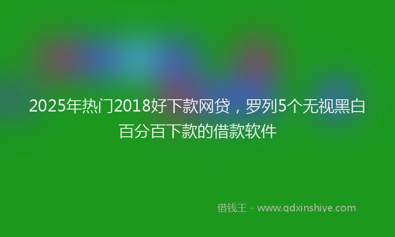2025年热门2018好下款网贷，罗列5个无视黑白百分百下款的借款软件
