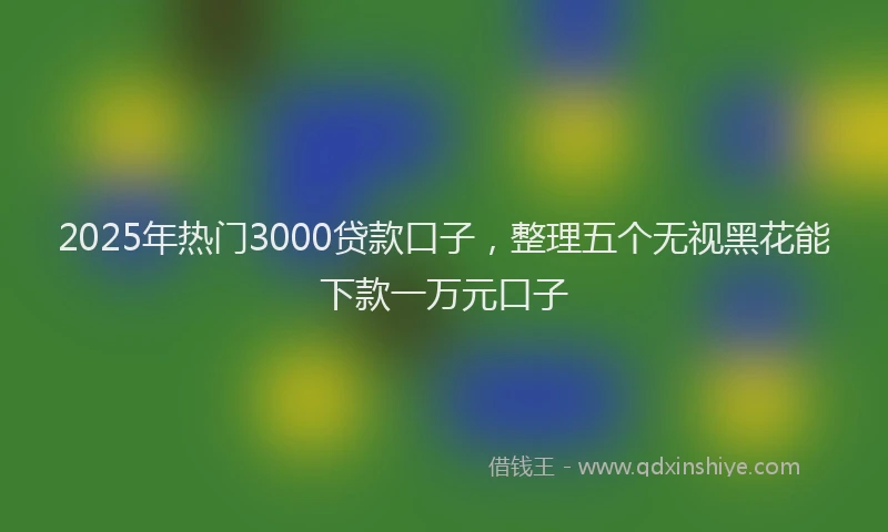 2025年热门3000贷款口子，整理五个无视黑花能下款一万元口子