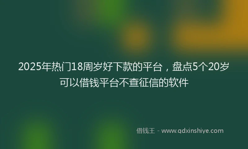 2025年热门18周岁好下款的平台，盘点5个20岁可以借钱平台不查征信的软件