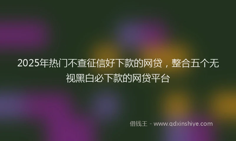 2025年热门不查征信好下款的网贷，整合五个无视黑白必下款的网贷平台