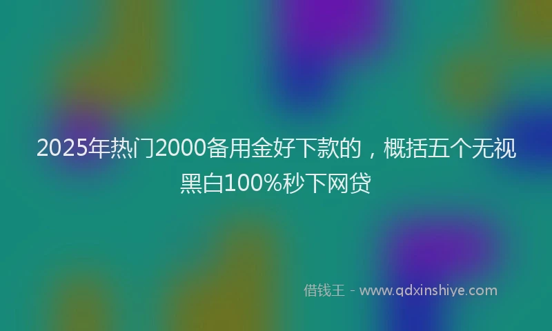 2025年热门2000备用金好下款的，概括五个无视黑白100%秒下网贷
