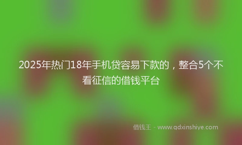 2025年热门18年手机贷容易下款的，整合5个不看征信的借钱平台