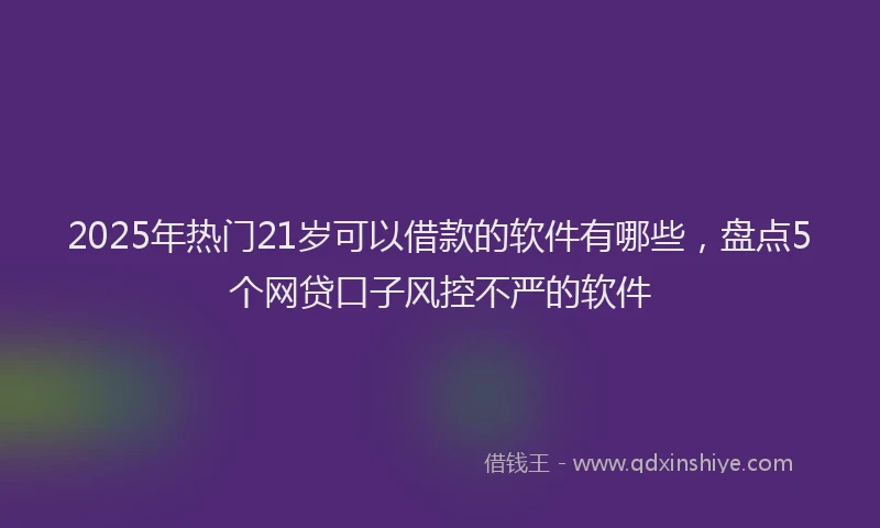 2025年热门21岁可以借款的软件有哪些，盘点5个网贷口子风控不严的软件