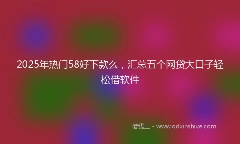 2025年热门58好下款么，汇总五个网贷大口子轻松借软件