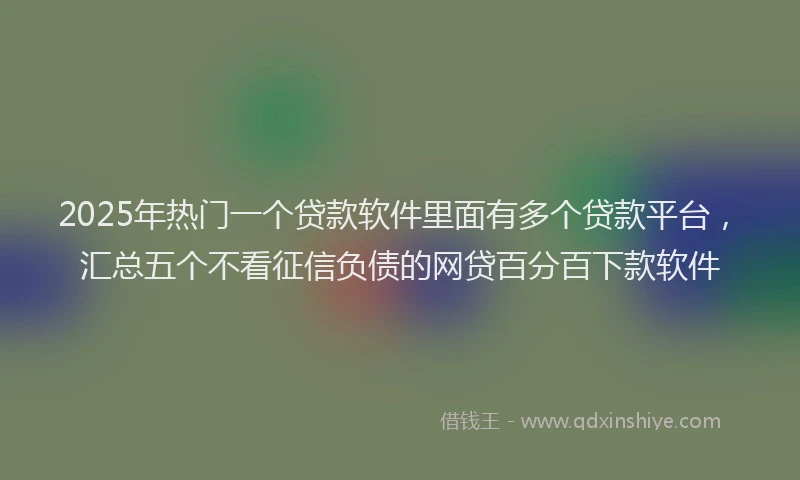 2025年热门一个贷款软件里面有多个贷款平台，汇总五个不看征信负债的网贷百分百下款软件