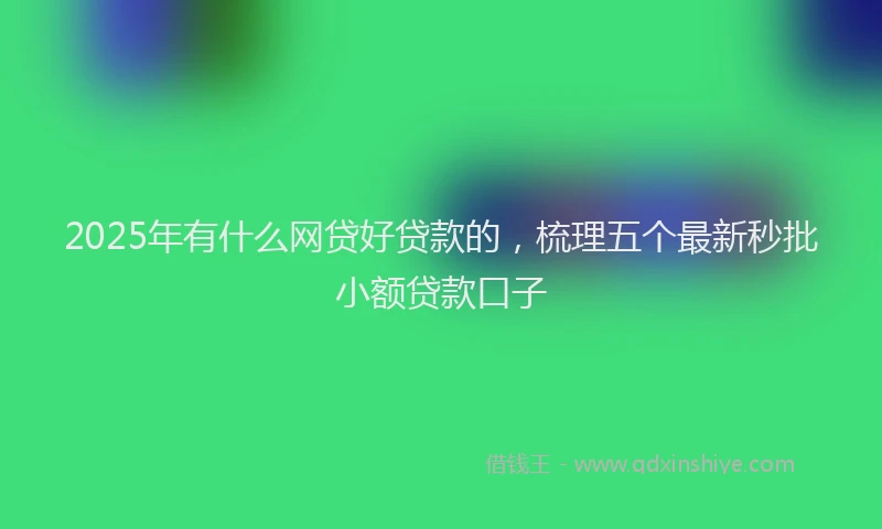 2025年有什么网贷好贷款的，梳理五个最新秒批小额贷款口子