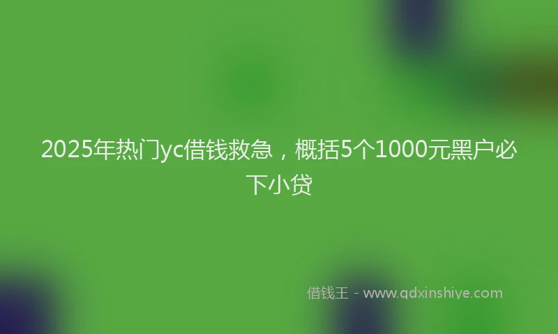 2025年热门yc借钱救急，概括5个1000元黑户必下小贷