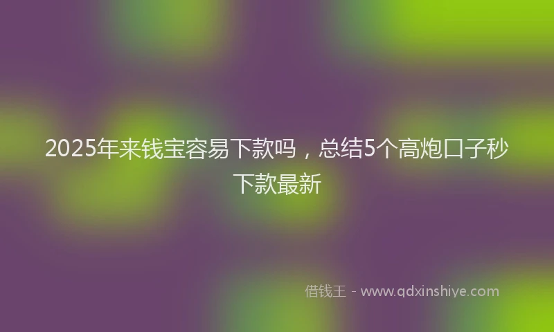 2025年来钱宝容易下款吗，总结5个高炮口子秒下款最新