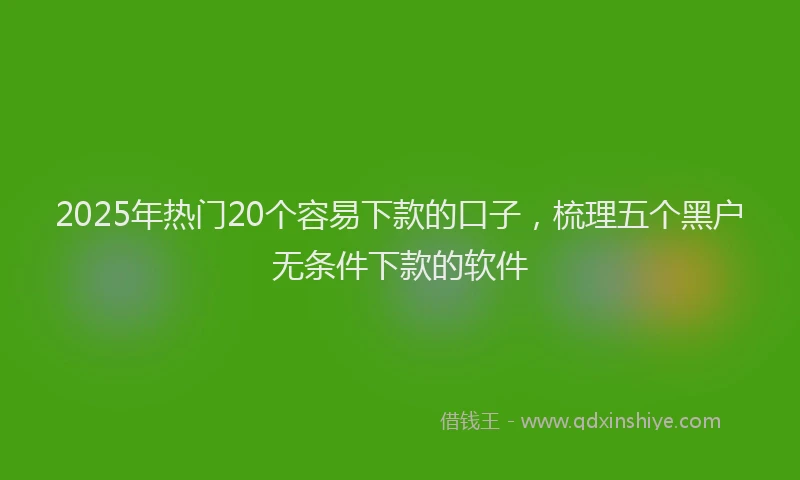 2025年热门20个容易下款的口子，梳理五个黑户无条件下款的软件