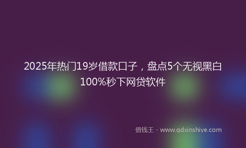 2025年热门19岁借款口子，盘点5个无视黑白100%秒下网贷软件