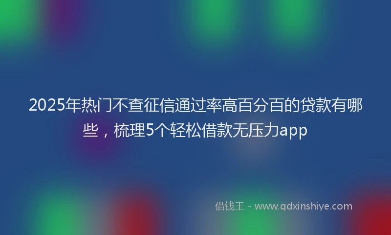 2025年热门不查征信通过率高百分百的贷款有哪些,梳理5个轻松借款无压力app