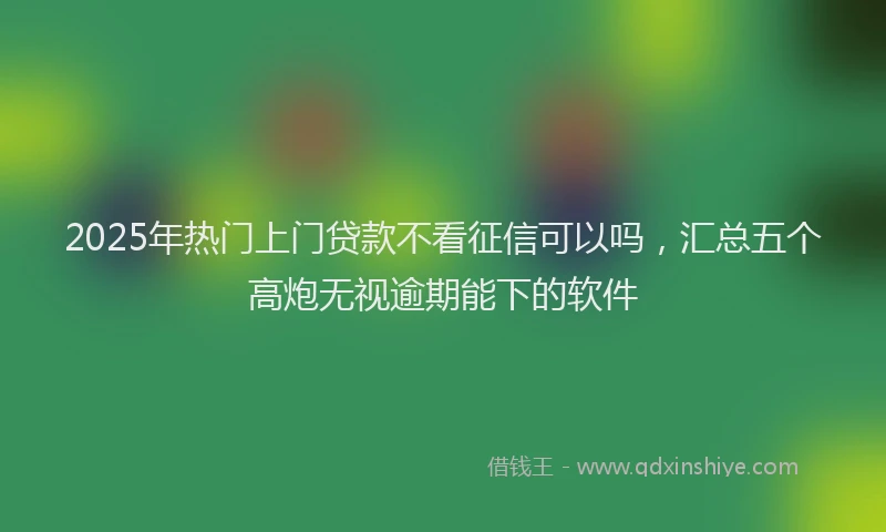 2025年热门上门贷款不看征信可以吗,汇总五个高炮无视逾期能下的软件