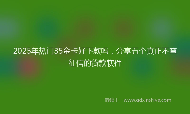 2025年热门35金卡好下款吗，分享五个真正不查征信的贷款软件
