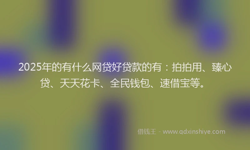 2025年的有什么网贷好贷款的有：拍拍用、臻心贷、天天花卡、全民钱包、速借宝等。
