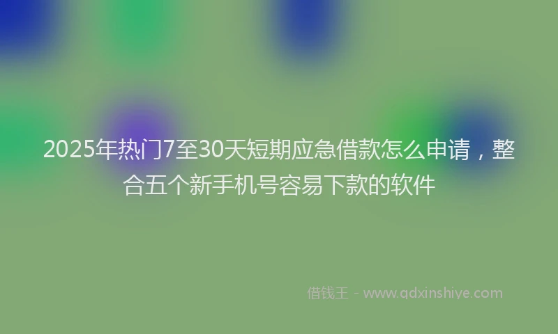 2025年热门7至30天短期应急借款怎么申请，整合五个新手机号容易下款的软件