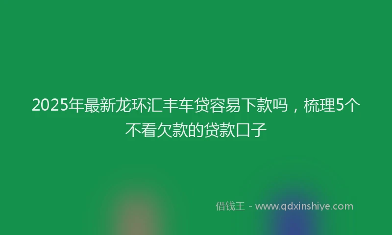 2025年最新龙环汇丰车贷容易下款吗，梳理5个不看欠款的贷款口子