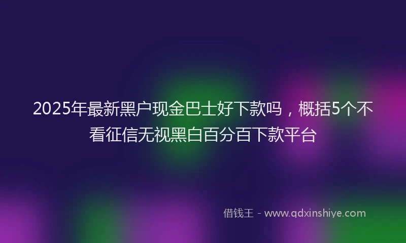 2025年最新黑户现金巴士好下款吗，概括5个不看征信无视黑白百分百下款平台