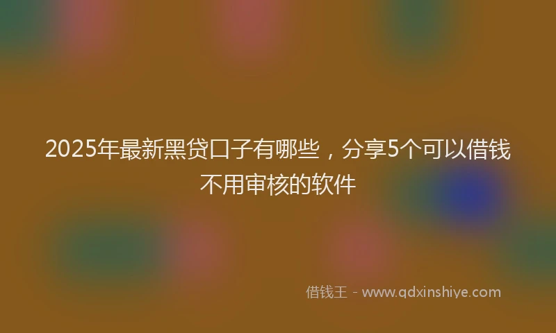 2025年最新黑贷口子有哪些，分享5个可以借钱不用审核的软件