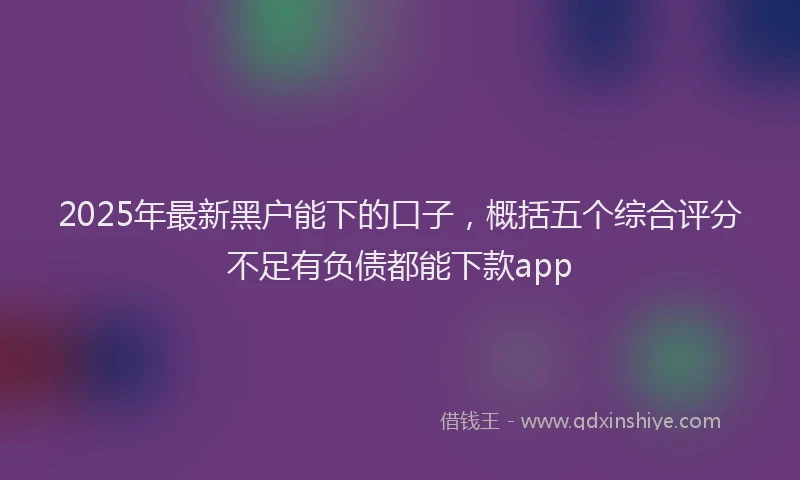 2025年最新黑户能下的口子，概括五个综合评分不足有负债都能下款app