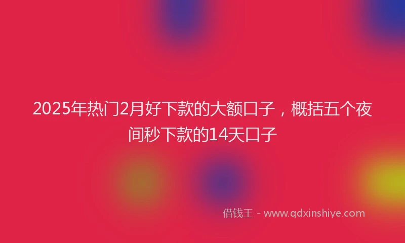 2025年热门2月好下款的大额口子，概括五个夜间秒下款的14天口子