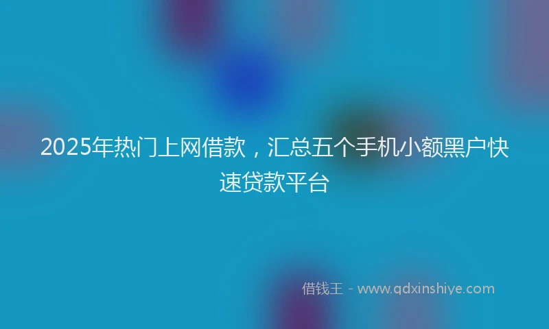 2025年热门上网借款，汇总五个手机小额黑户快速贷款平台