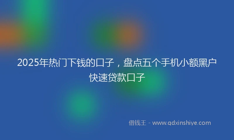 2025年热门下钱的口子，盘点五个手机小额黑户快速贷款口子