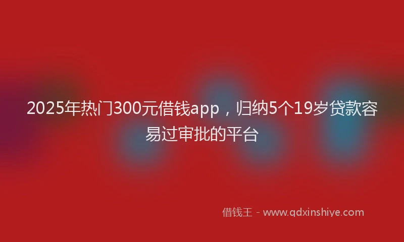 2025年热门300元借钱app，归纳5个19岁贷款容易过审批的平台