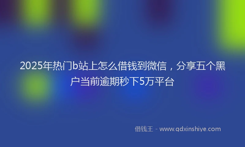 2025年热门b站上怎么借钱到微信，分享五个黑户当前逾期秒下5万平台