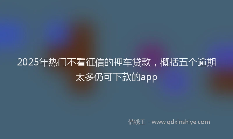 2025年热门不看征信的押车贷款，概括五个逾期太多仍可下款的app