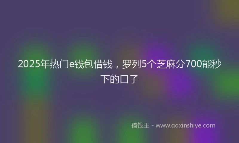 2025年热门e钱包借钱，罗列5个芝麻分700能秒下的口子