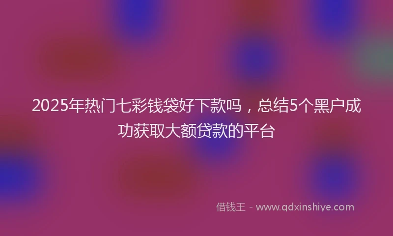 2025年热门七彩钱袋好下款吗，总结5个黑户成功获取大额贷款的平台