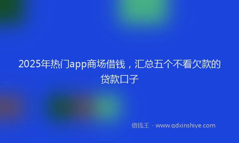 2025年热门app商场借钱，汇总五个不看欠款的贷款口子