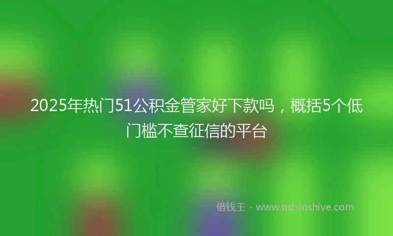 2025年热门51公积金管家好下款吗，概括5个低门槛不查征信的平台