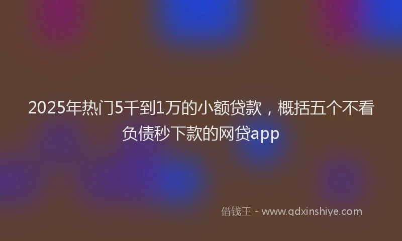 2025年热门5千到1万的小额贷款，概括五个不看负债秒下款的网贷app