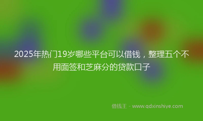 2025年热门19岁哪些平台可以借钱，整理五个不用面签和芝麻分的贷款口子