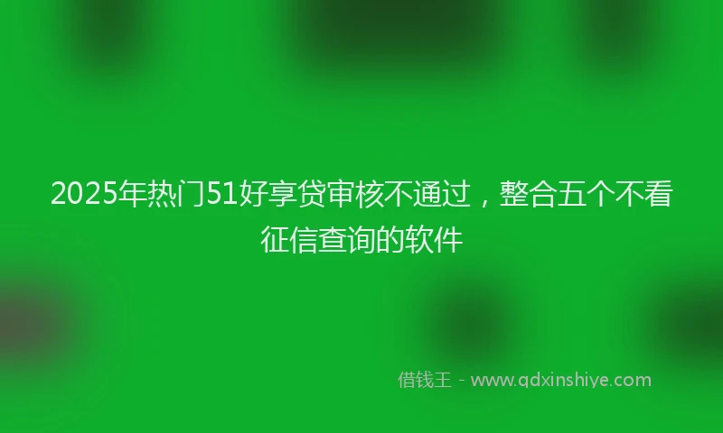 2025年热门51好享贷审核不通过，整合五个不看征信查询的软件